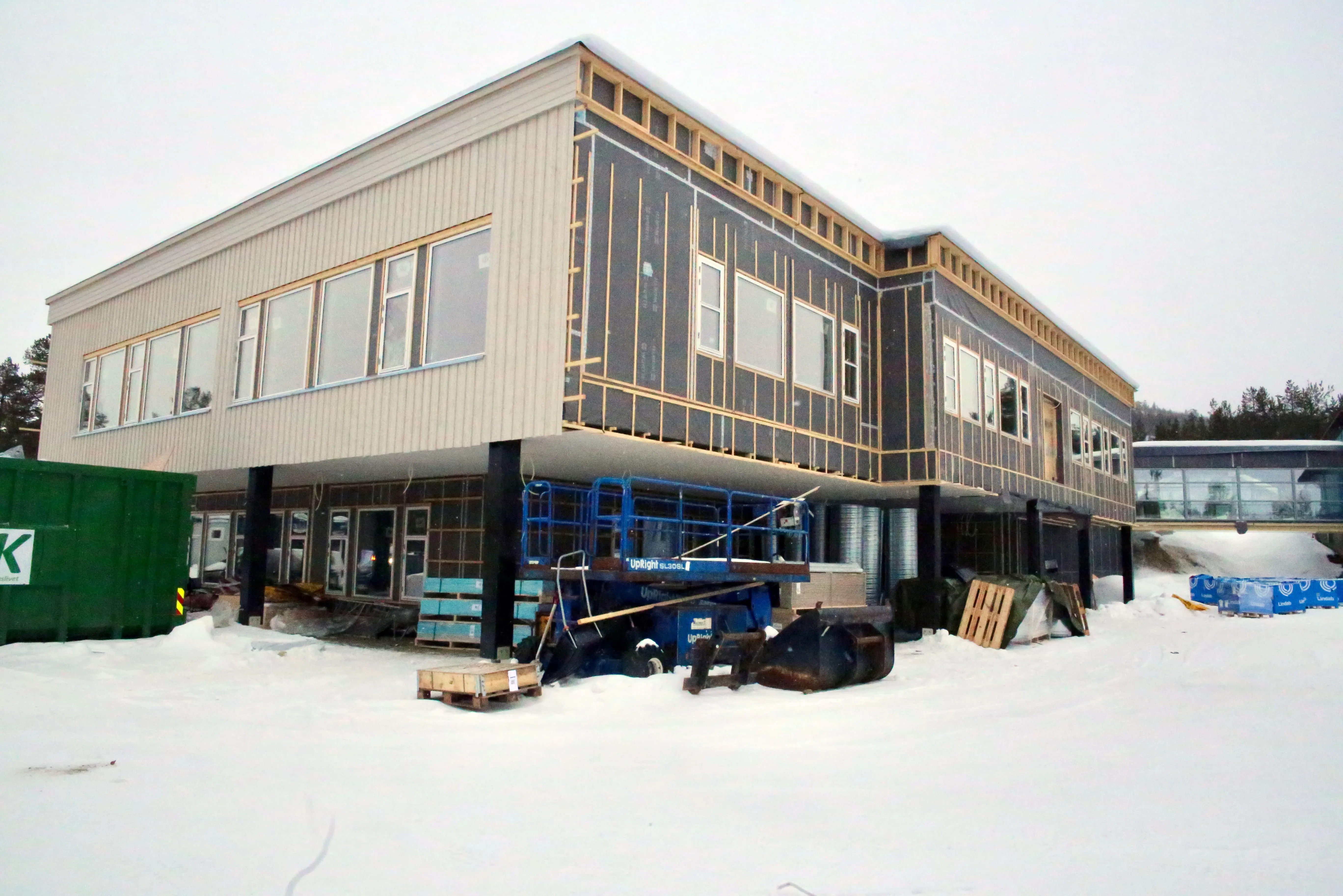 Byggetrinn 3 i Karasjok nærmer seg ferdigstillelse. Slik så det ut i mars.