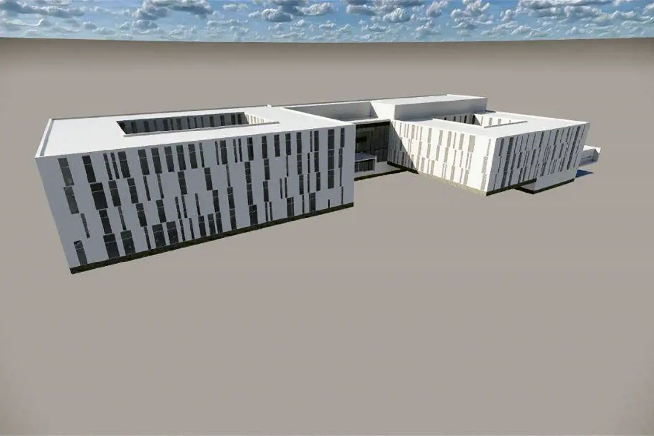 Nye Hammerfest sykehus sett fra nordøst.