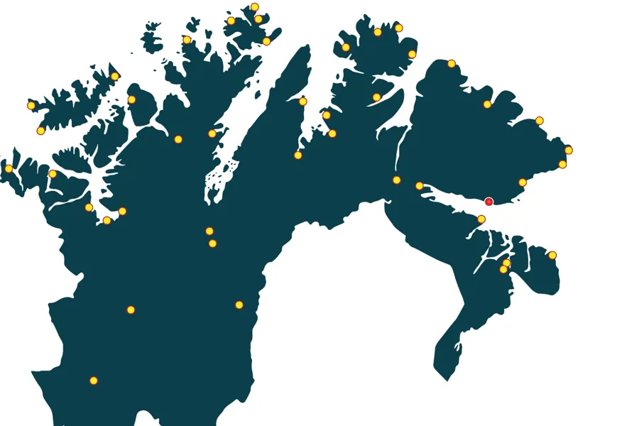 Kart over Finnmark
