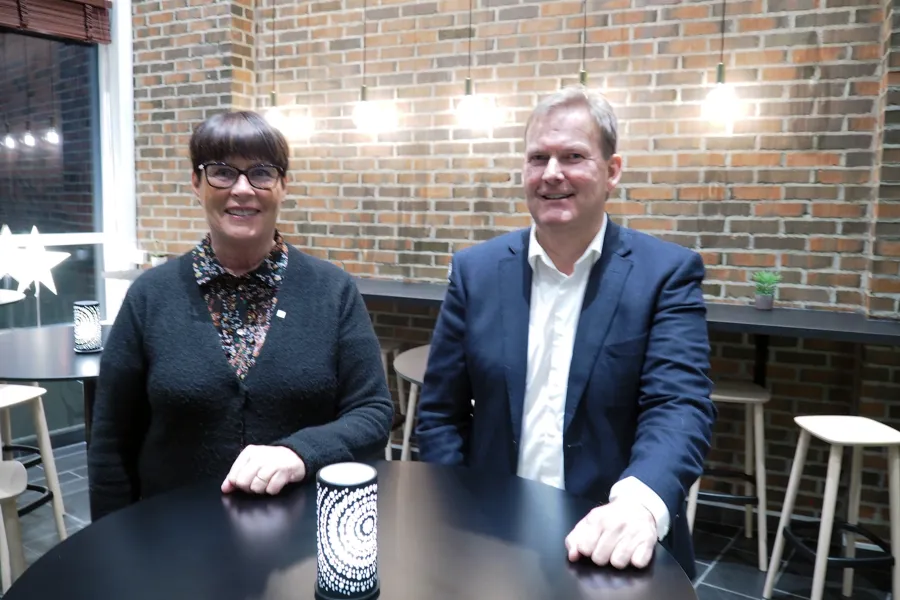 Direktør Eva Håheim Pedersen og styreleder Harald Larssen.